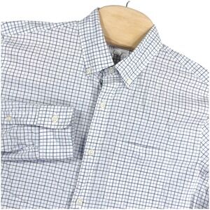 GAP Mens Standard Fit Stretch Checked Button Down Shirt Size Medium‎ Blue White